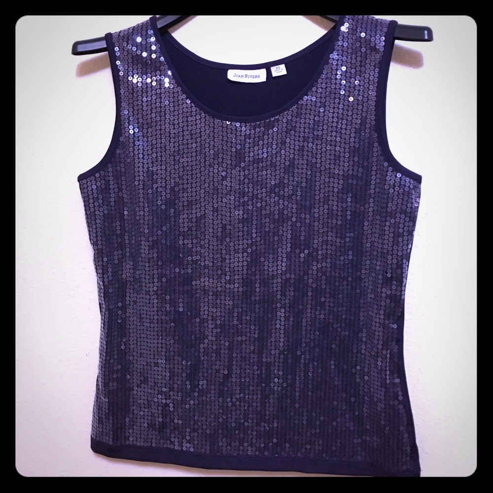 Joan Rivers Dark Purple Sequin Top
